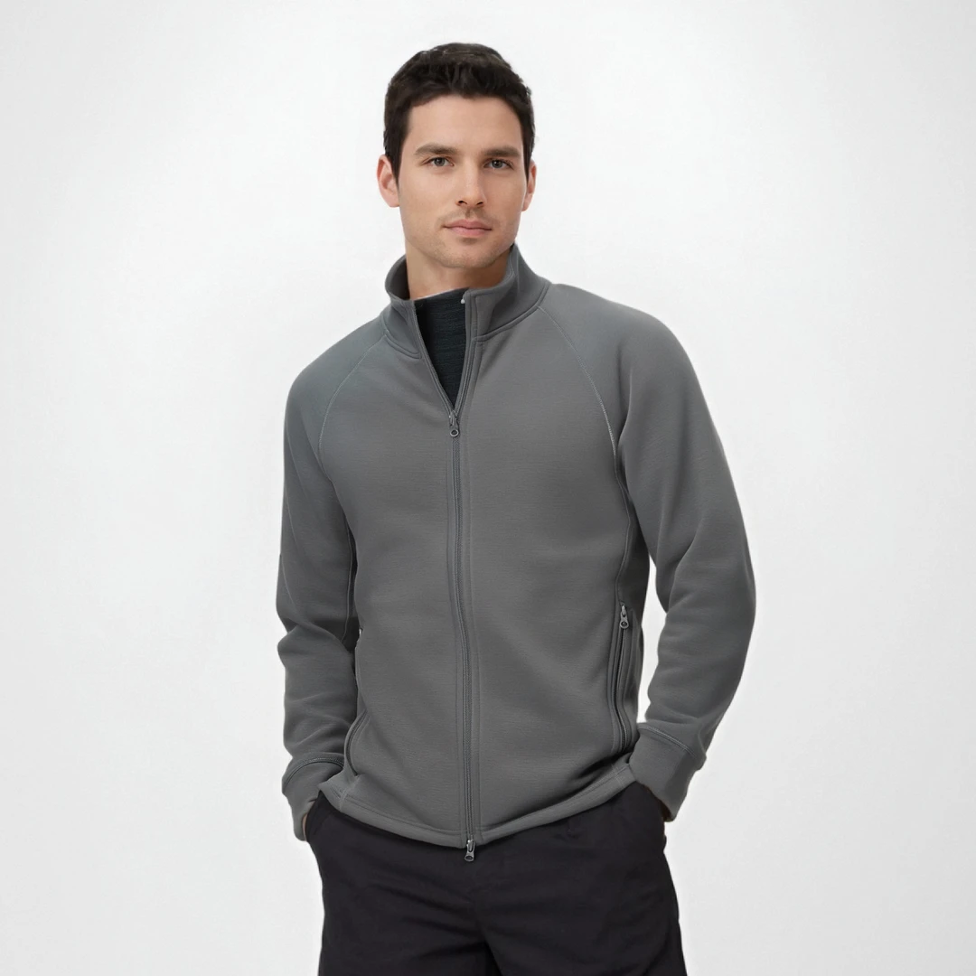 新款PSP抓绒保暖透气修身抓绒立领外套男