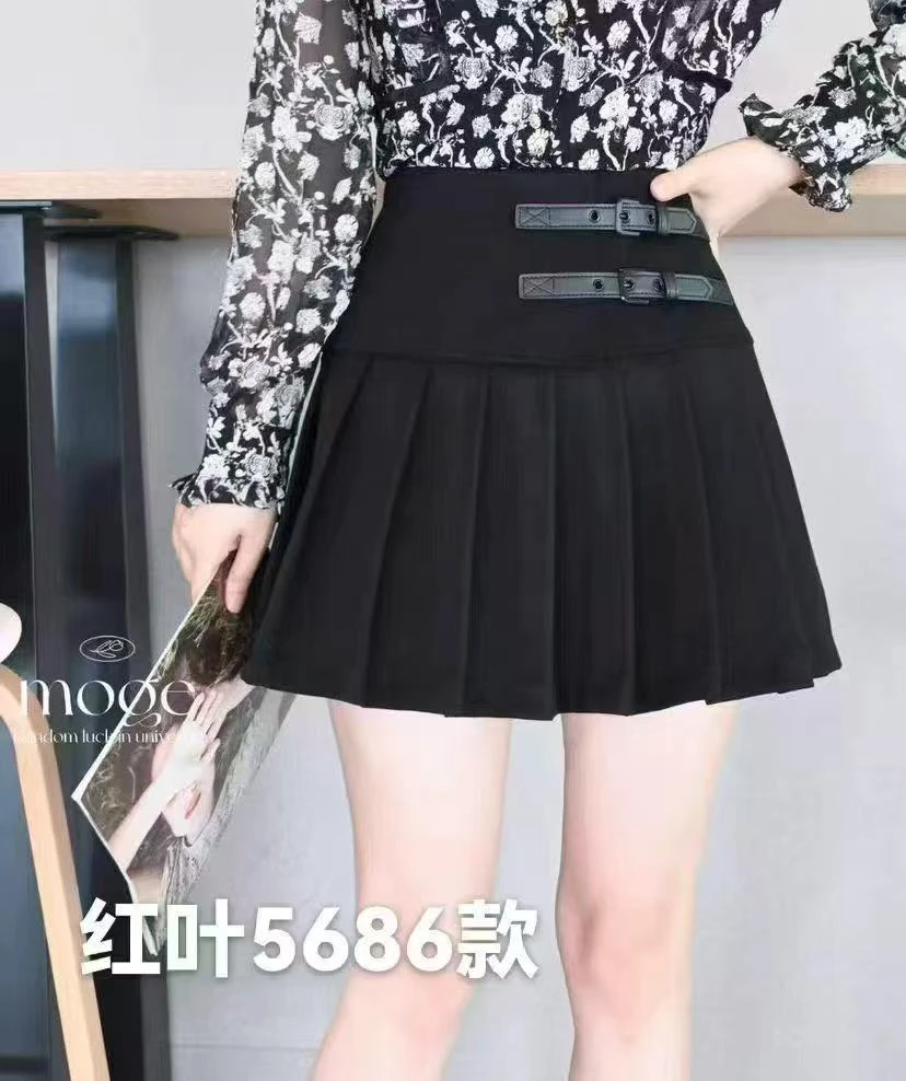 半身裙设计感百搭百褶裙高腰裙子秋冬ins