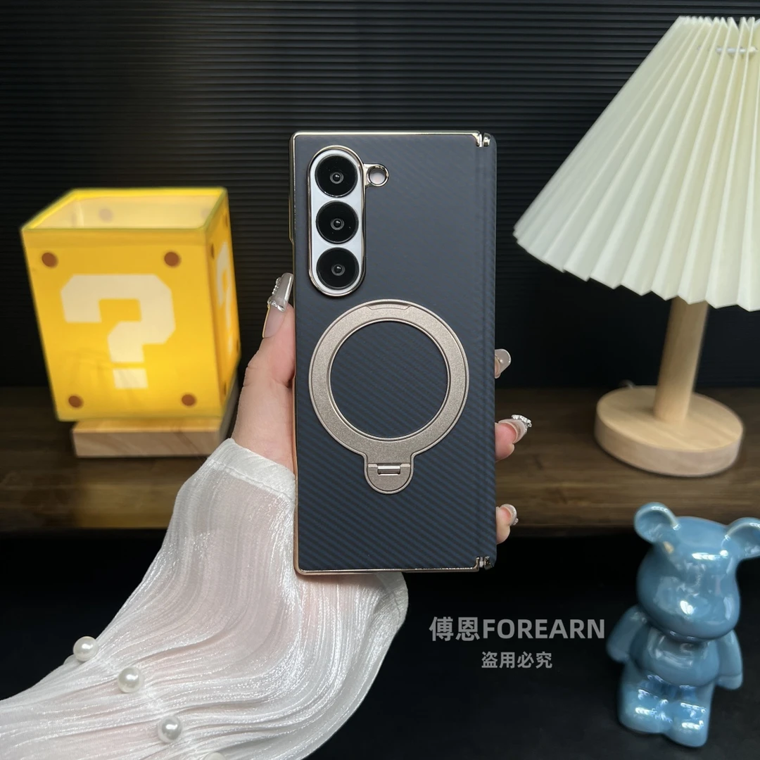 适用于三星ZFold5手机壳fold6折叠屏fold5磁吸支架保护套中轴新款