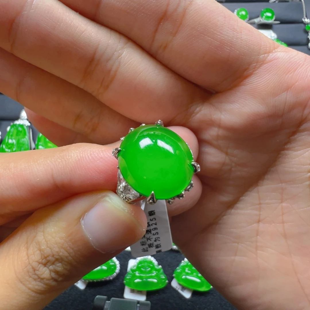 翡翠银S925镶嵌颈饰