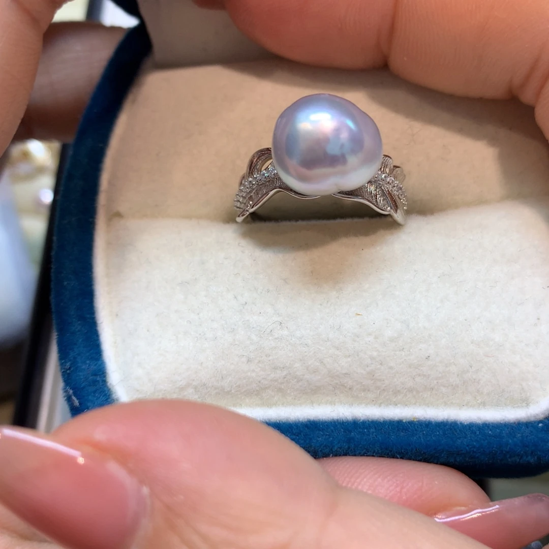 海水珍珠戒指银S925镶嵌