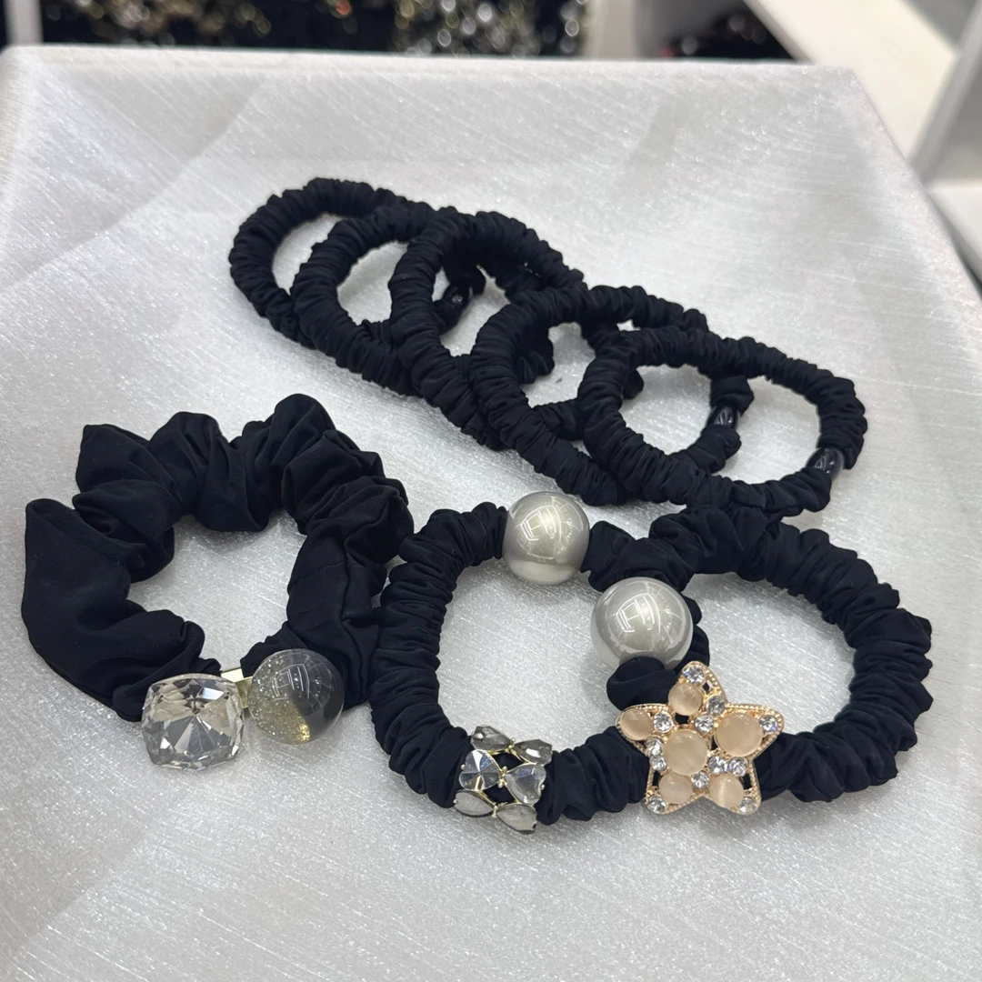 0715-01 甜美风简约日韩女轻职风发绳发圈（8条/组） SN