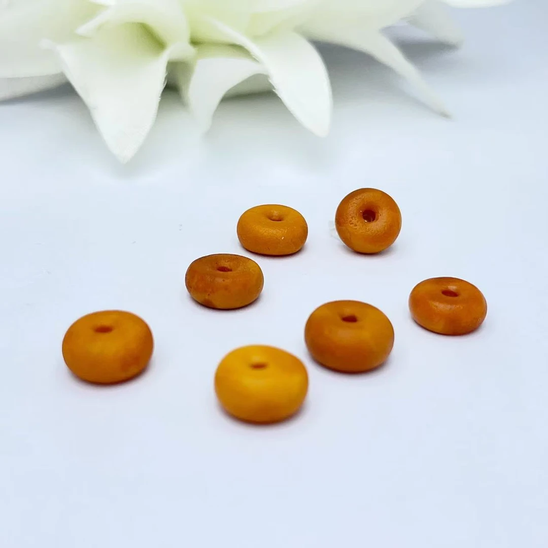 【萌宝饰品】A478-2蜜蜡老蜡算盘珠隔通孔款8-9mm简约DIY多样性发一