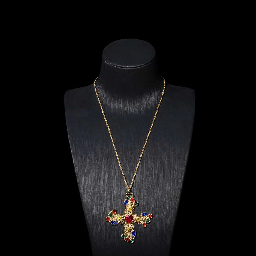 铜合金项链 【2113】项链 复古时尚个性纯手工镶嵌百搭