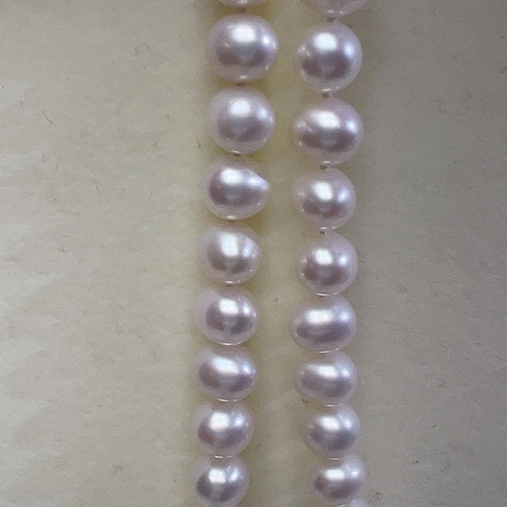 银S925镶嵌淡水珍珠颈饰➕9-10高品极光冷白