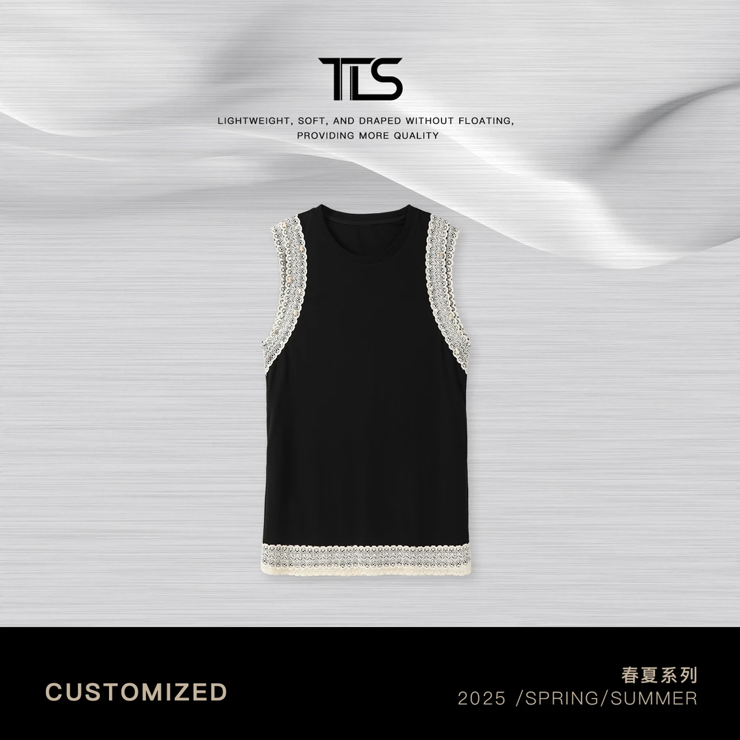 TT【飞袖花边裙】简约大气双层花边小飞袖舒适透气连衣裙0231