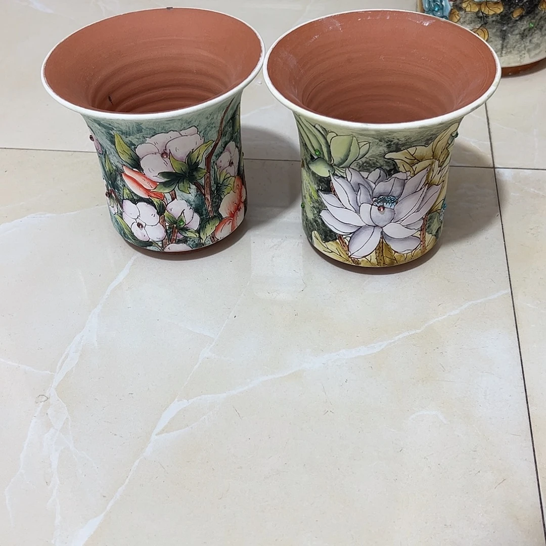 小***岁景德镇炫彩手绘景德镇陶瓷花盆