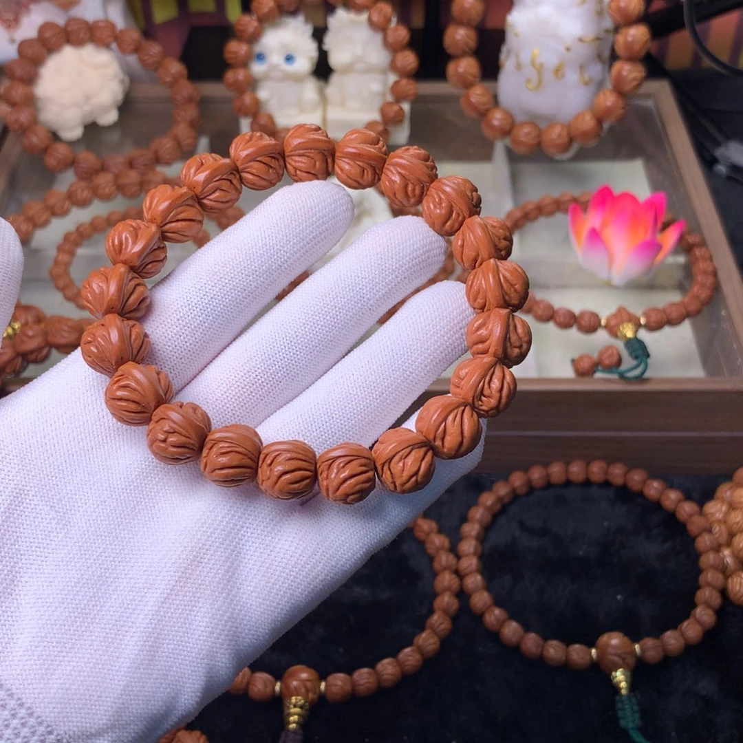 明***风吊坠桃核双脊龙手串14