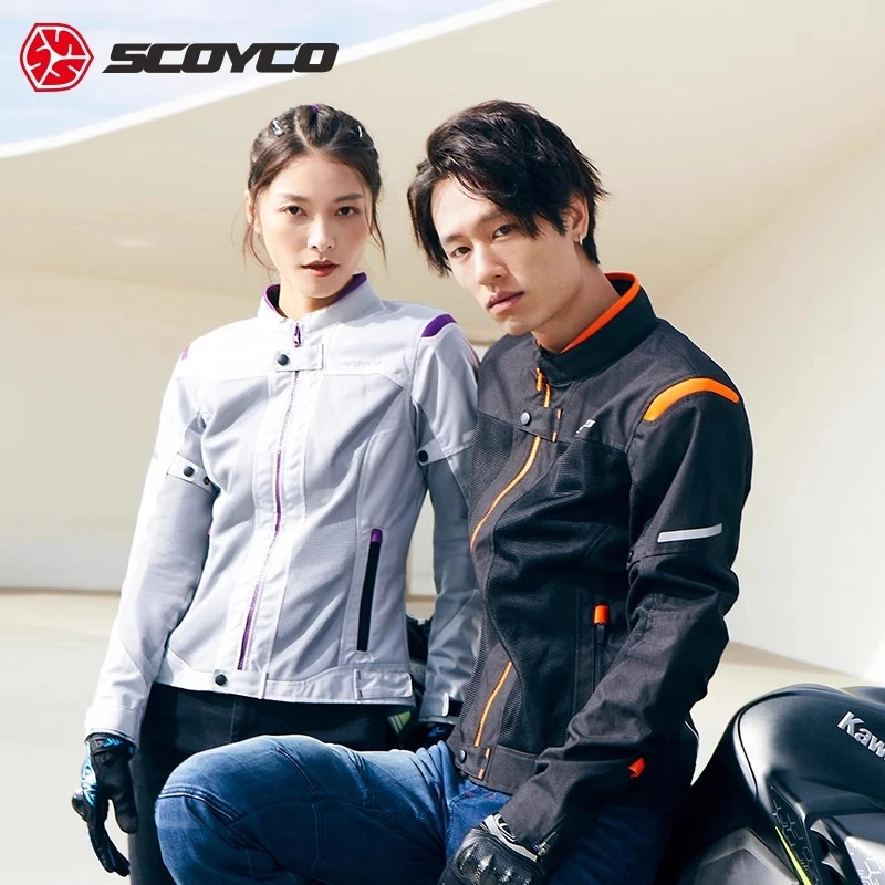 赛羽夏季网眼骑行服男摩托车机车赛车服女薄款夹克透气防摔JK158