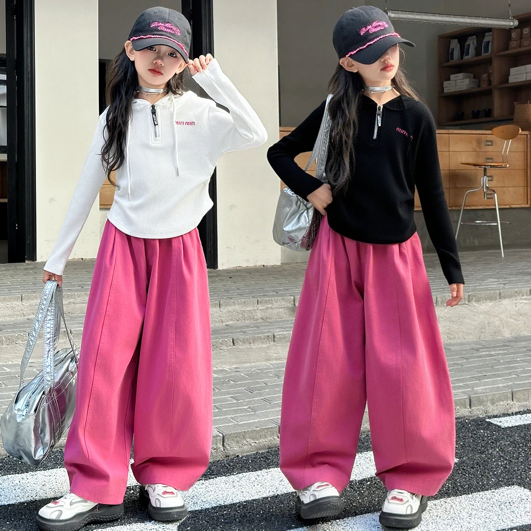 女童春秋套装2025新款洋气儿童连帽衫女孩秋季卫衣大童宽松休闲裤