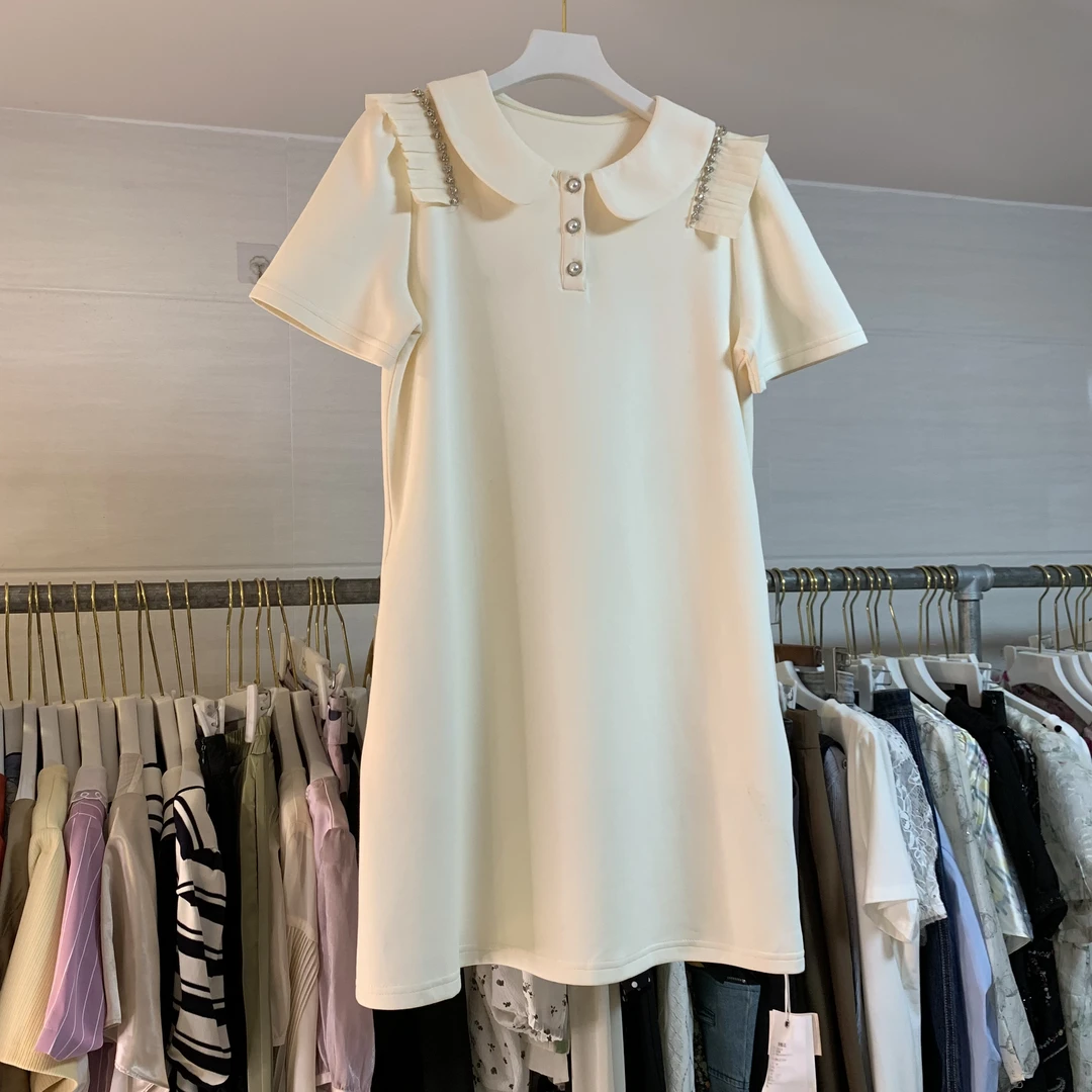 气质百搭娃娃领宽松连衣裙夏季显瘦小个子减龄裙子