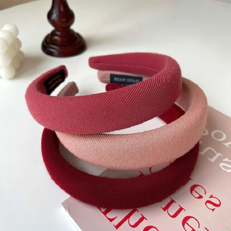 复古粉红色系海绵发箍女网红2024年新款高颅顶洗脸头箍气质