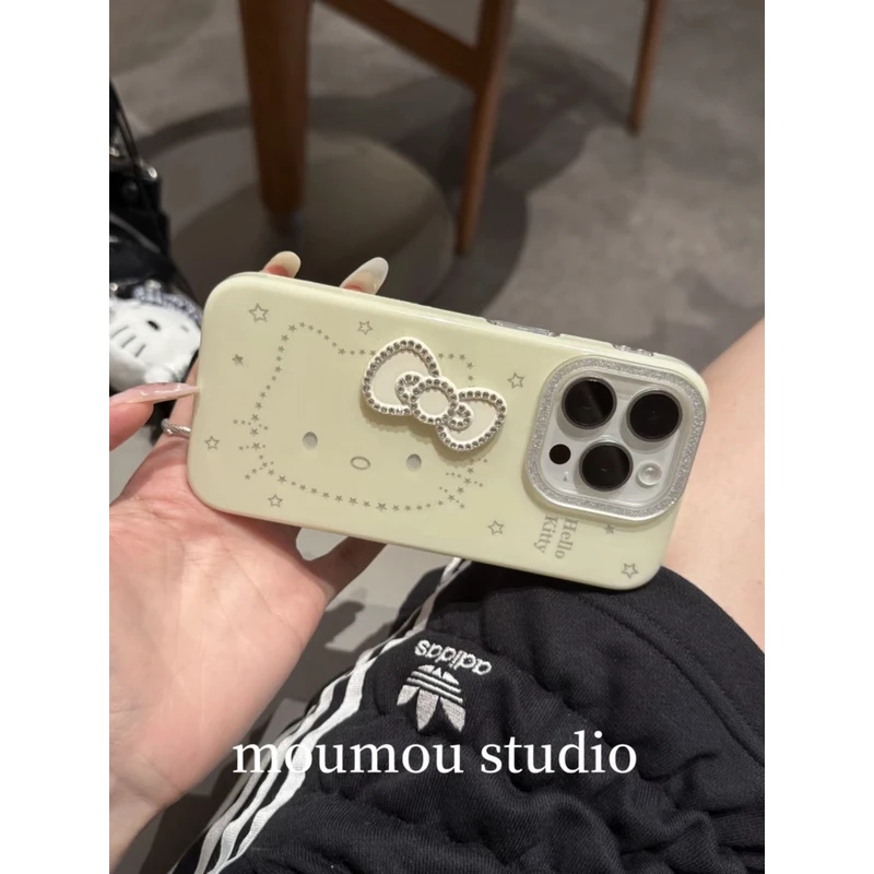 ins韩风少女蝴蝶结猫咪适用iPhone16/15手机壳苹果14promax新款13