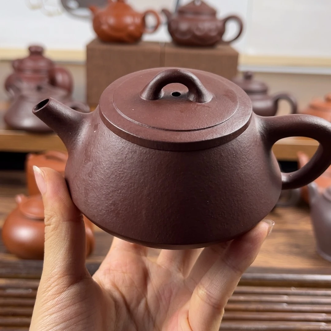 茶壶紫砂手工制作羊角山紫泥200c