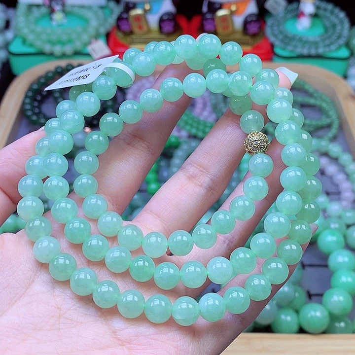 强***仔翡翠未镶嵌毛衣链