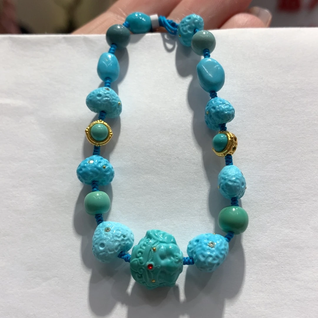 绿松石单圈18K金镶嵌