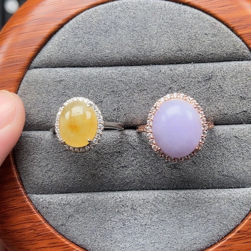 【闪购商品】翡翠戒指银S925镶嵌兮兮