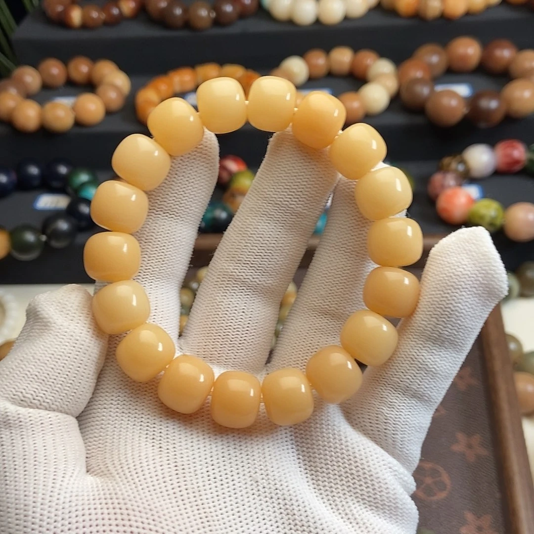吊坠菩提根/象牙果13mm精工奶油黄