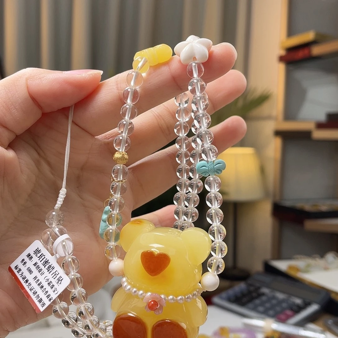 琥珀裸石未镶嵌蜜蜡吊坠