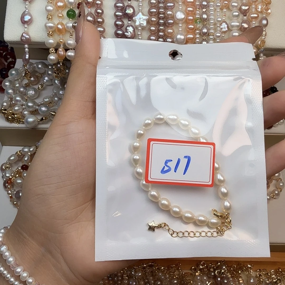 菲***。淡水珍珠手绳钛钢