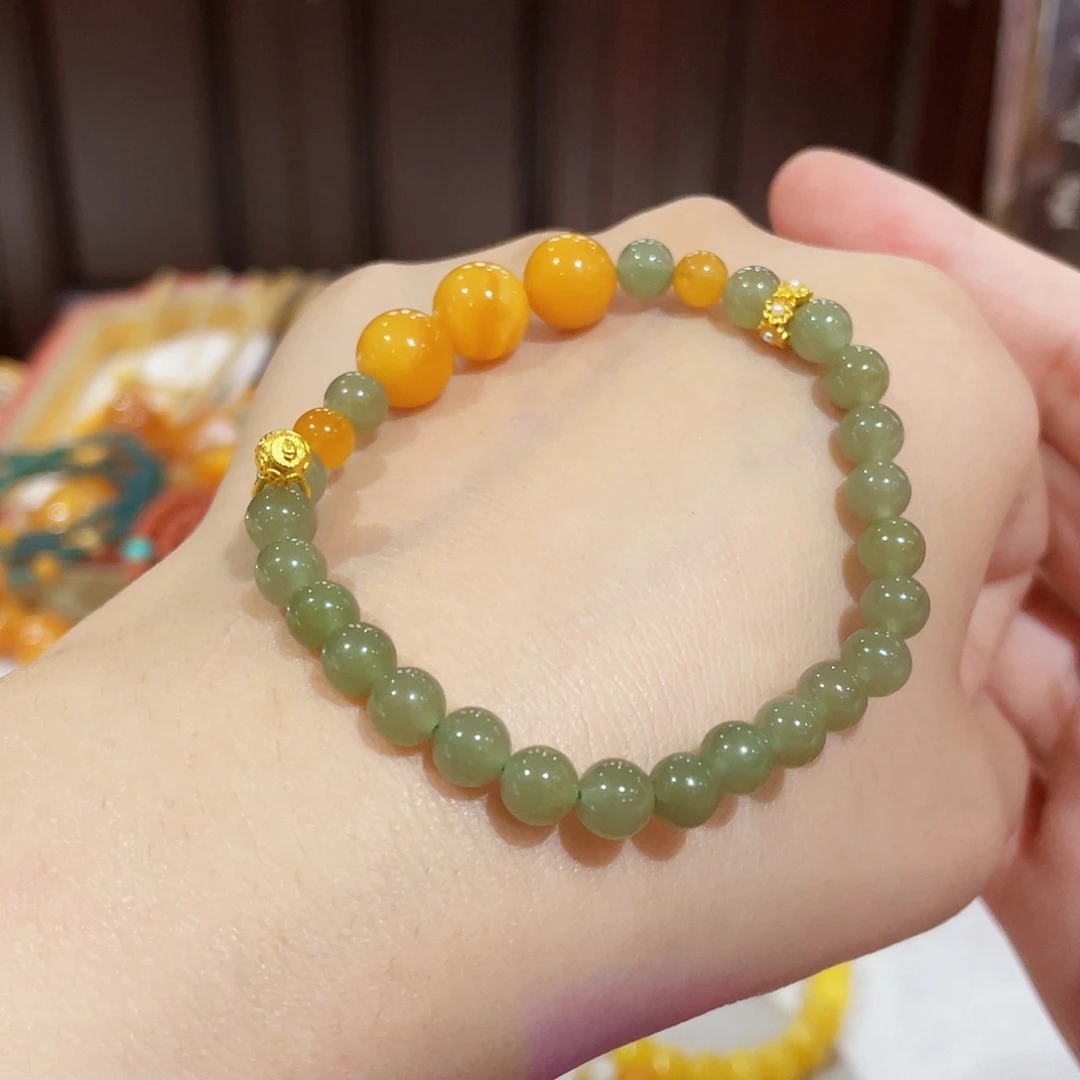 未镶嵌蜜蜡手链手串