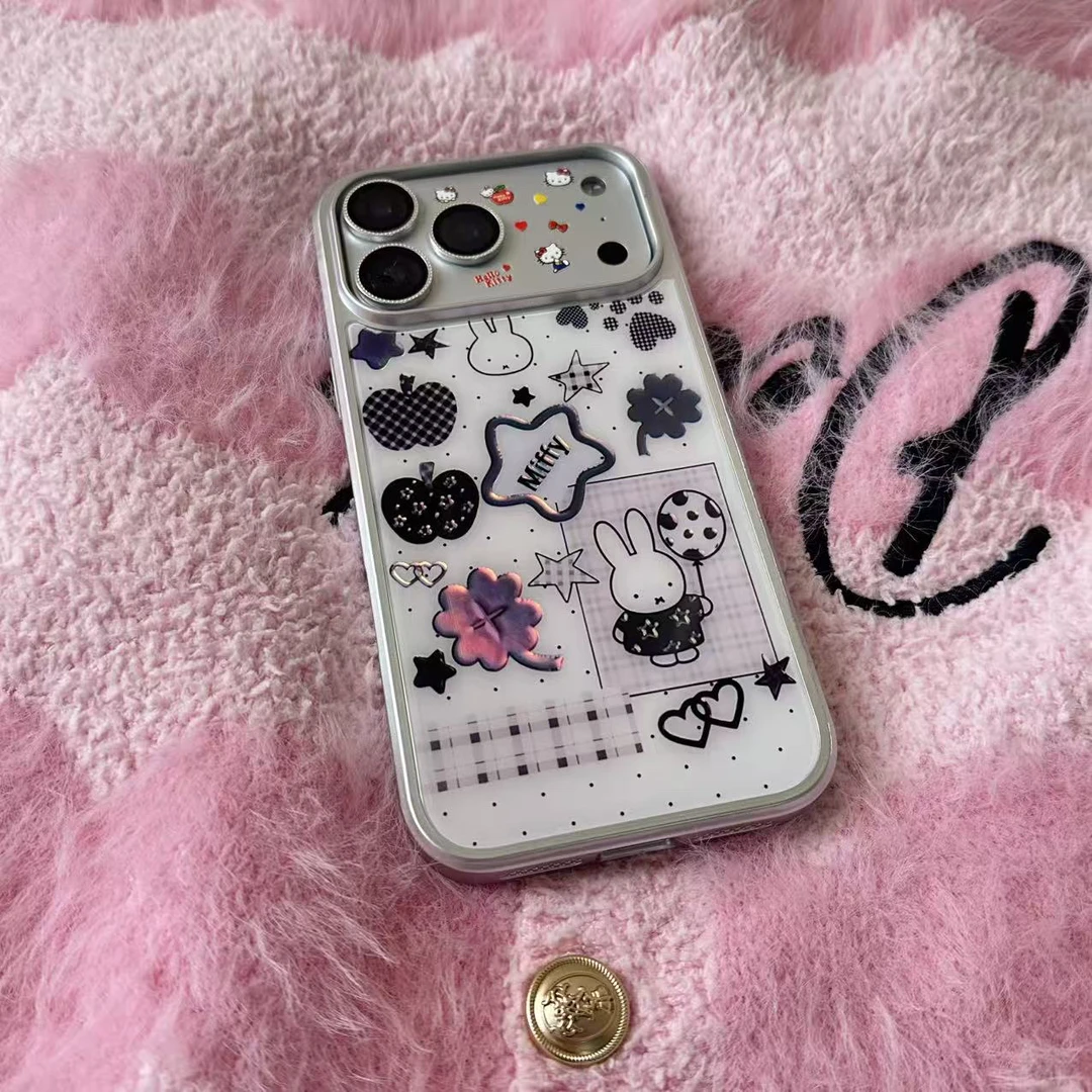 银边鎏金四叶草米菲兔适用iPhone17promax手机壳苹果16/15/1413