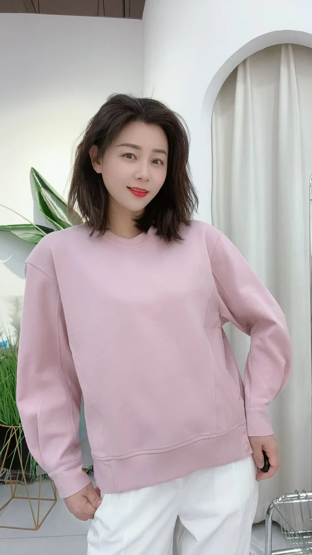 〔正品〕水淼2025春季拼接舒适卫衣0044