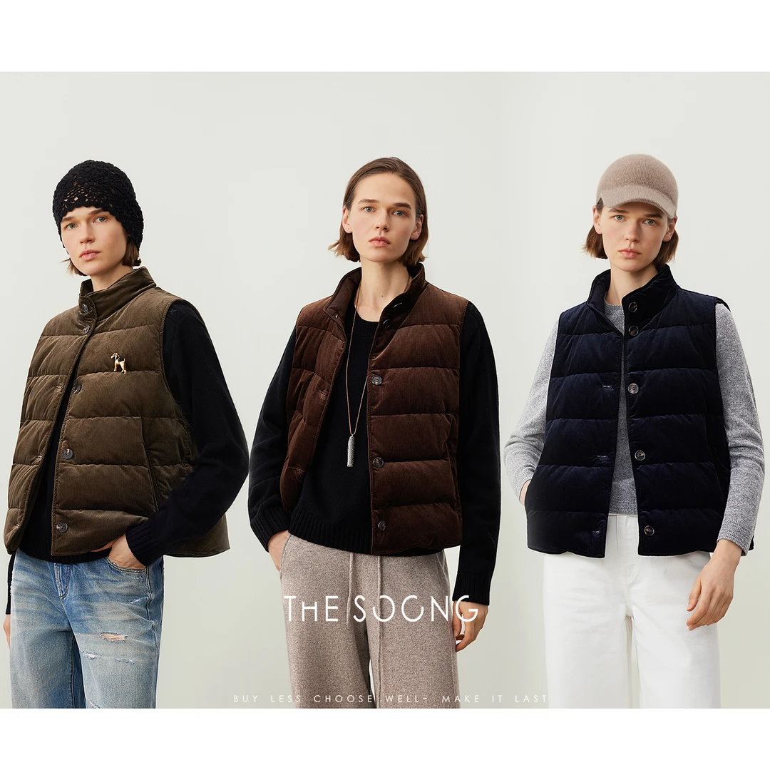 THESOONG/秋冬新品羽绒马甲女保暖背心中性风蓬轻便户外外穿7613