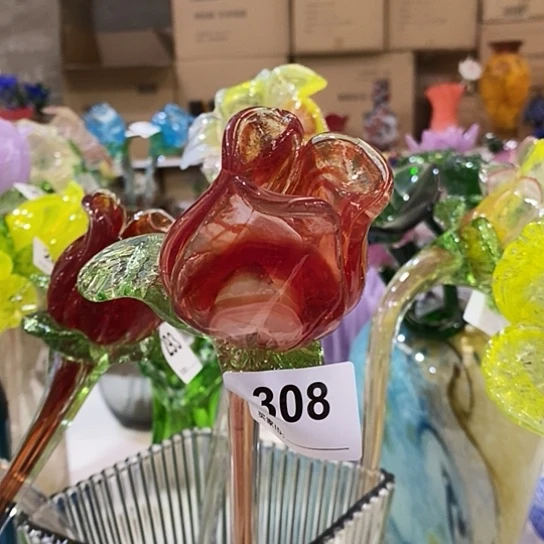 琉璃花瓶高48厘米宽6厘米