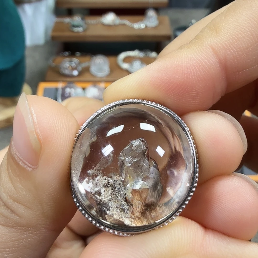 银S925镶嵌珠宝半成品水晶