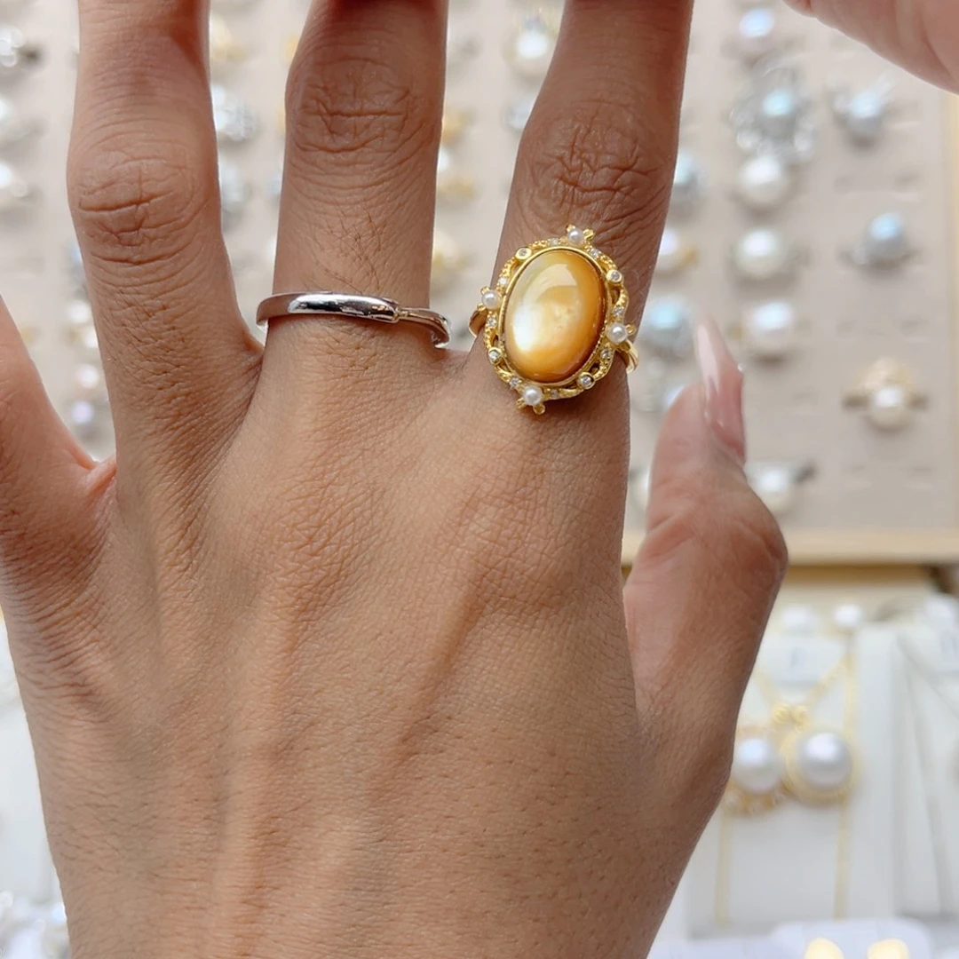 戒指合金淡水珍珠琉*
