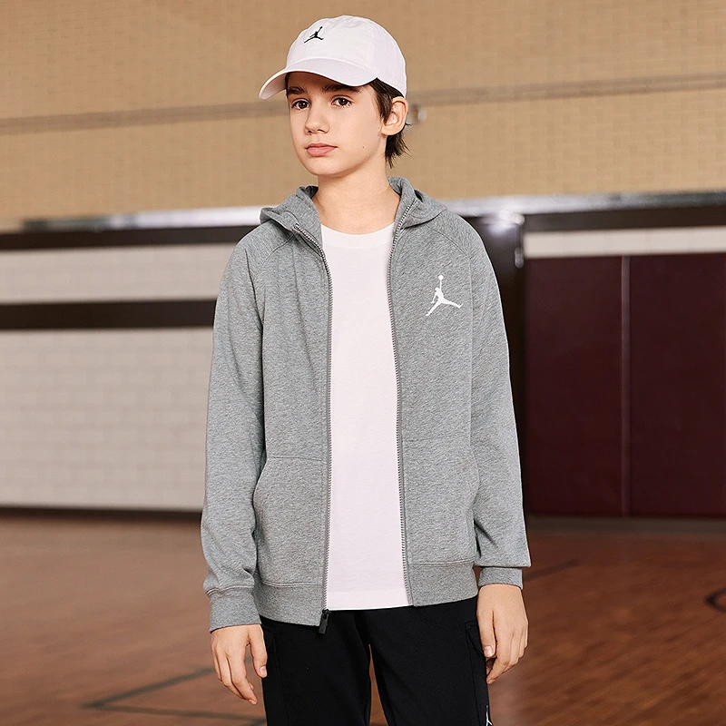 AIR JORDAN儿童童装卫衣男童开衫2025上衣运动女童外套长袖D226