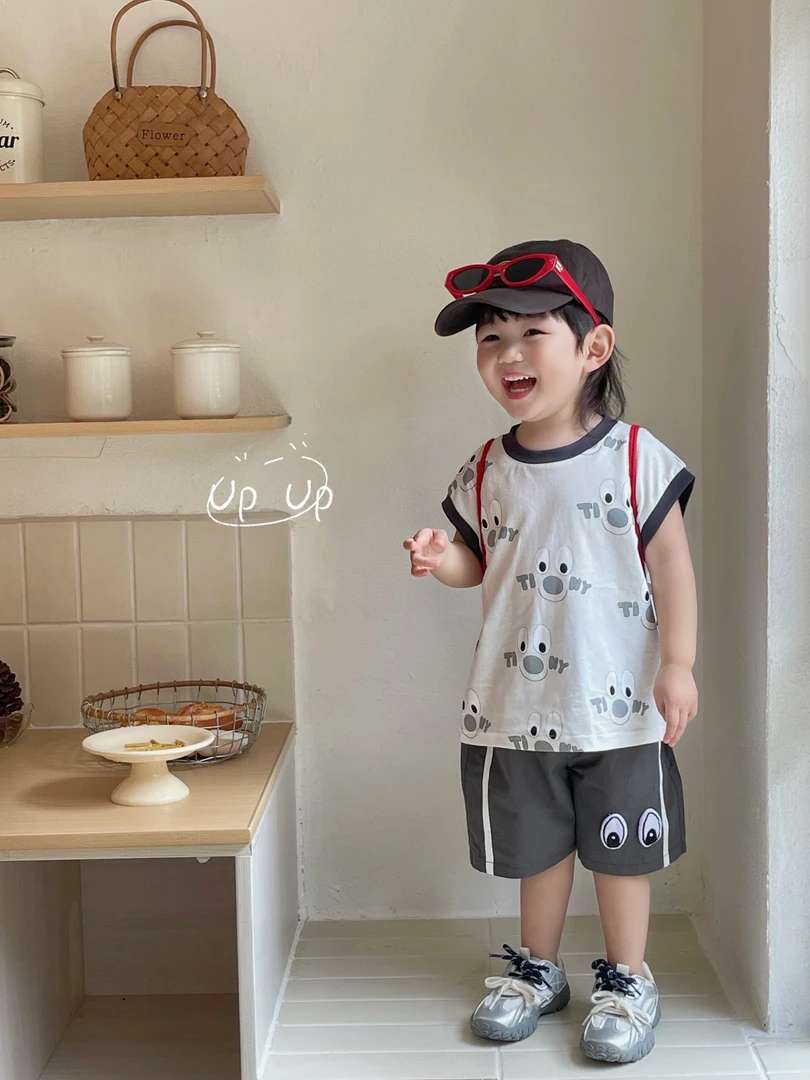 2025UPUP夏款新款男童套装大眼睛套装 中小童男童
