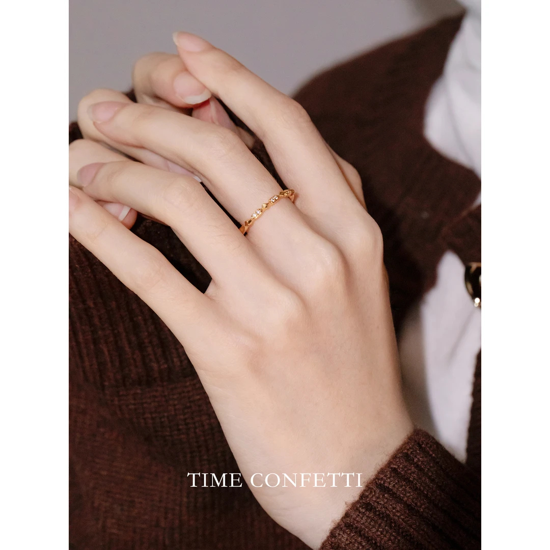 黄铜戒指 镀K金【孙二娘】气质简约百搭法式开口戒指TC 10322