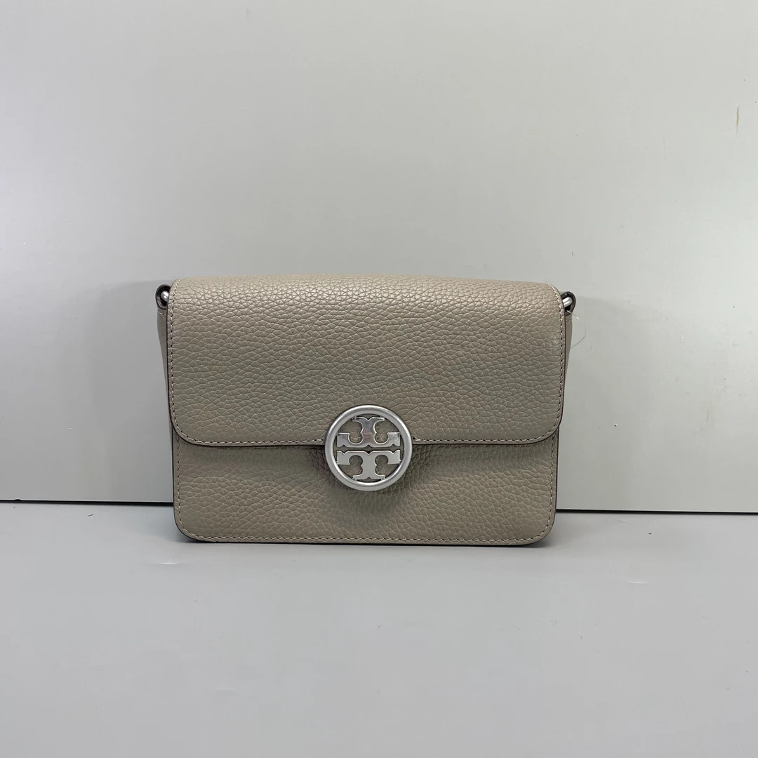 99新 TORY BURCH/汤丽柏琦 小林/灰色迷你链条包18*12*4cmB022604