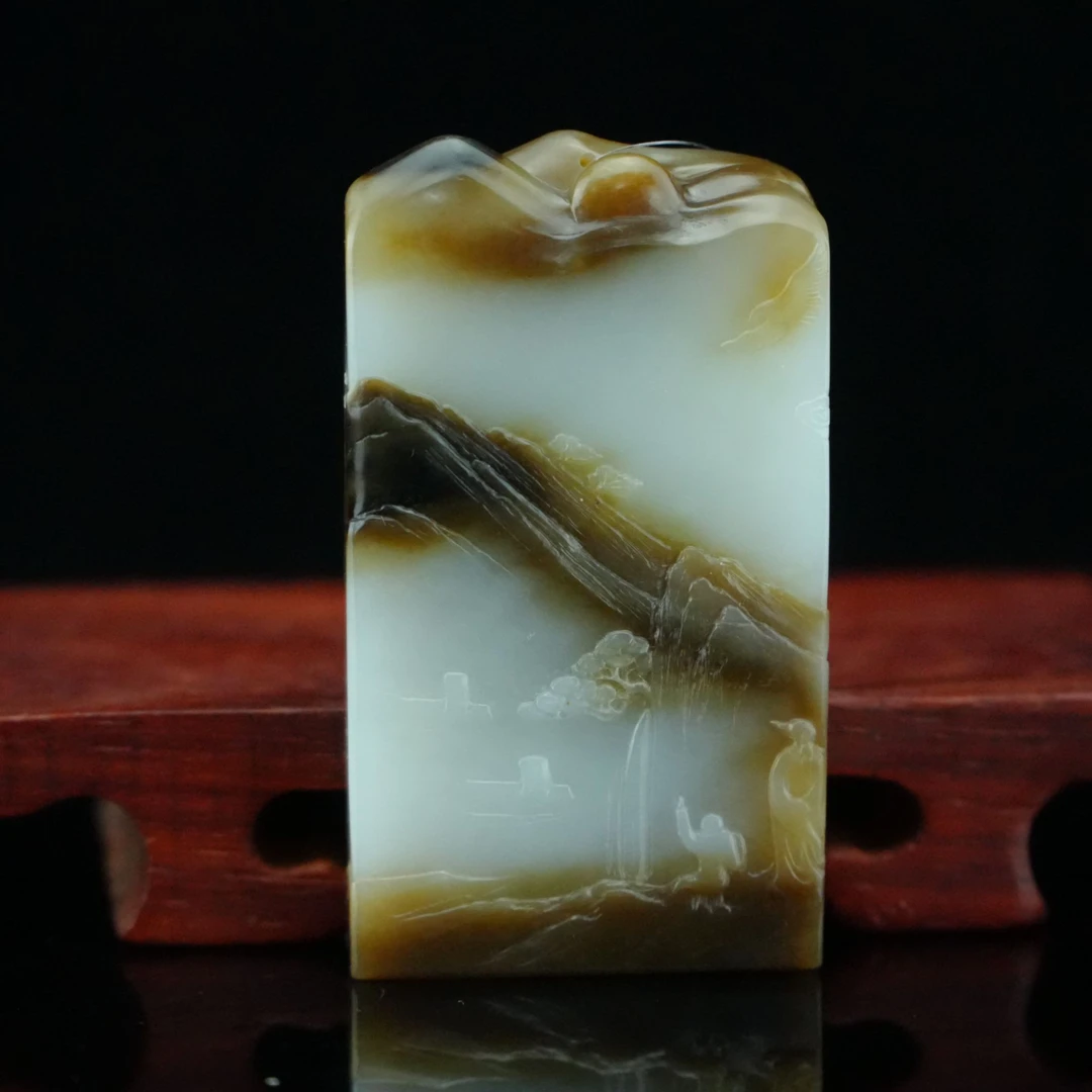 陆飞飞作/和田玉 怡情山水 /朵云轩 LFW3008YF