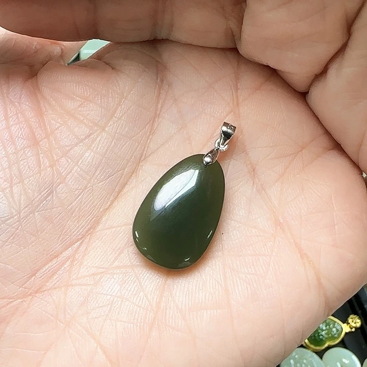 和田玉银S925镶嵌吊坠(不含链)用****8