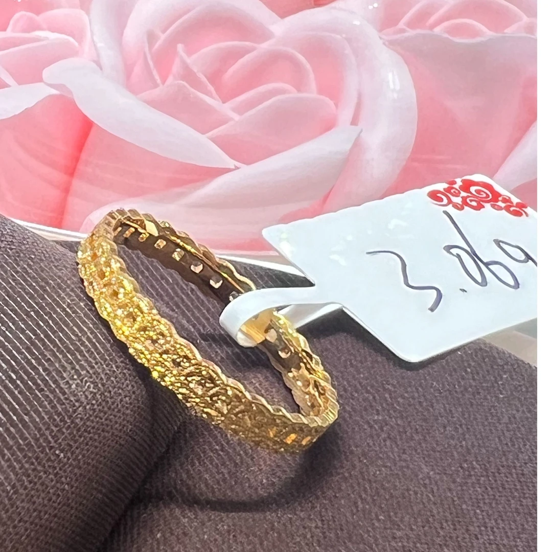 【晓彤】足金999爆闪钱币戒指  3.06g 21圈口