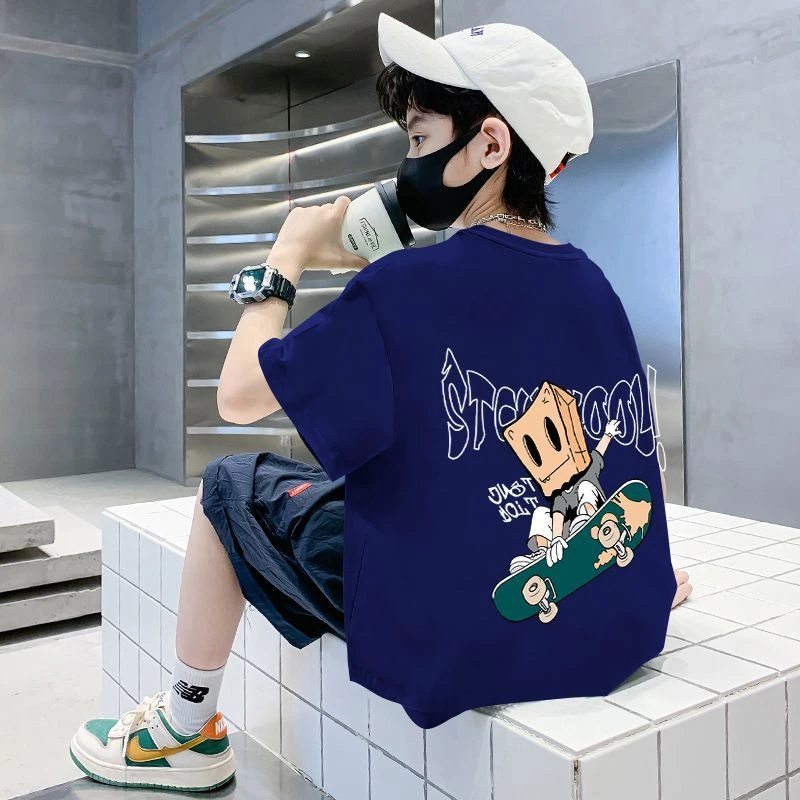 童装男童短袖t恤纯棉夏季新款儿童宝宝半袖上衣中大童