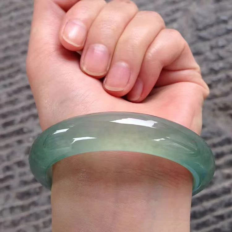 非金属珐琅手镯 【11】油青色手镯高透水润正圈口镯子女款显白手环