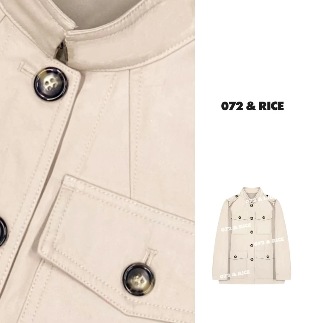 072 & RICE【千屿】春季休闲立领口袋风衣外套 A-32YXX05