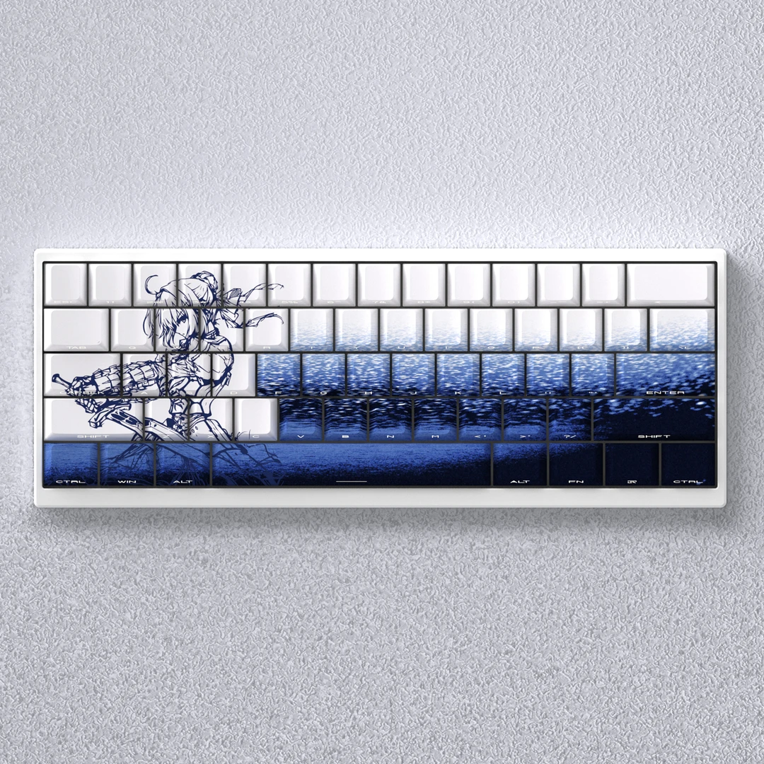 文绍saber键帽侧刻透光键帽推荐高颜值个性化狼蛛f87pro迈从ace60