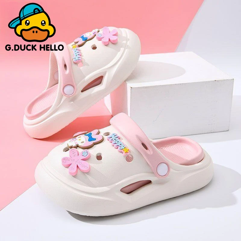 小黄鸭儿童拖鞋美乐蒂女童洞洞鞋室内防滑夏季新款中大童亲子户外