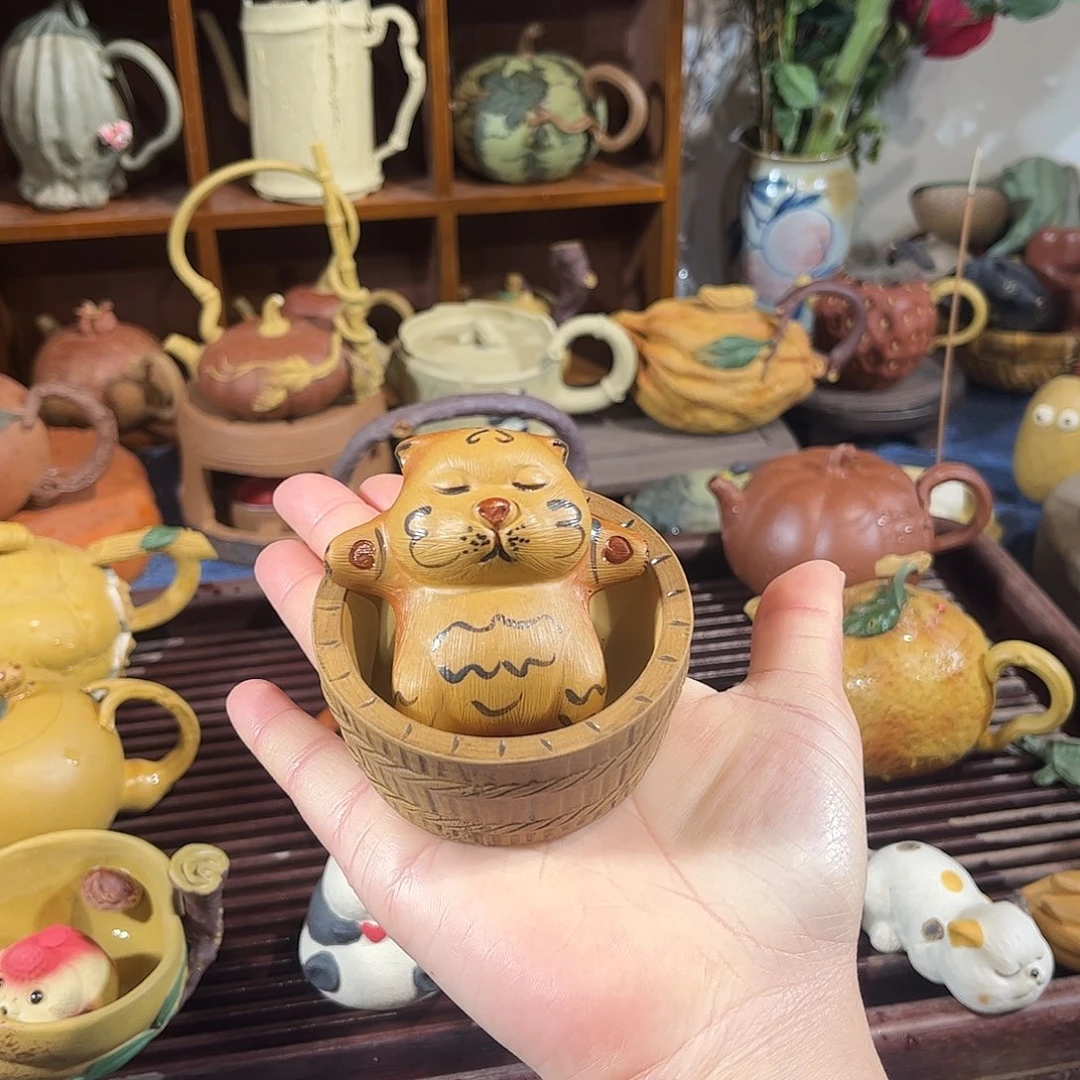 紫砂茶盘躺平老虎