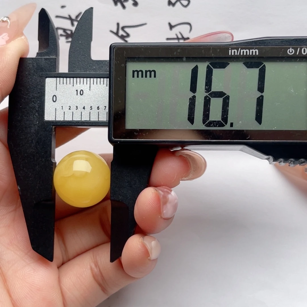 蜜蜡裸石未镶嵌蜜蜡圆珠 思思