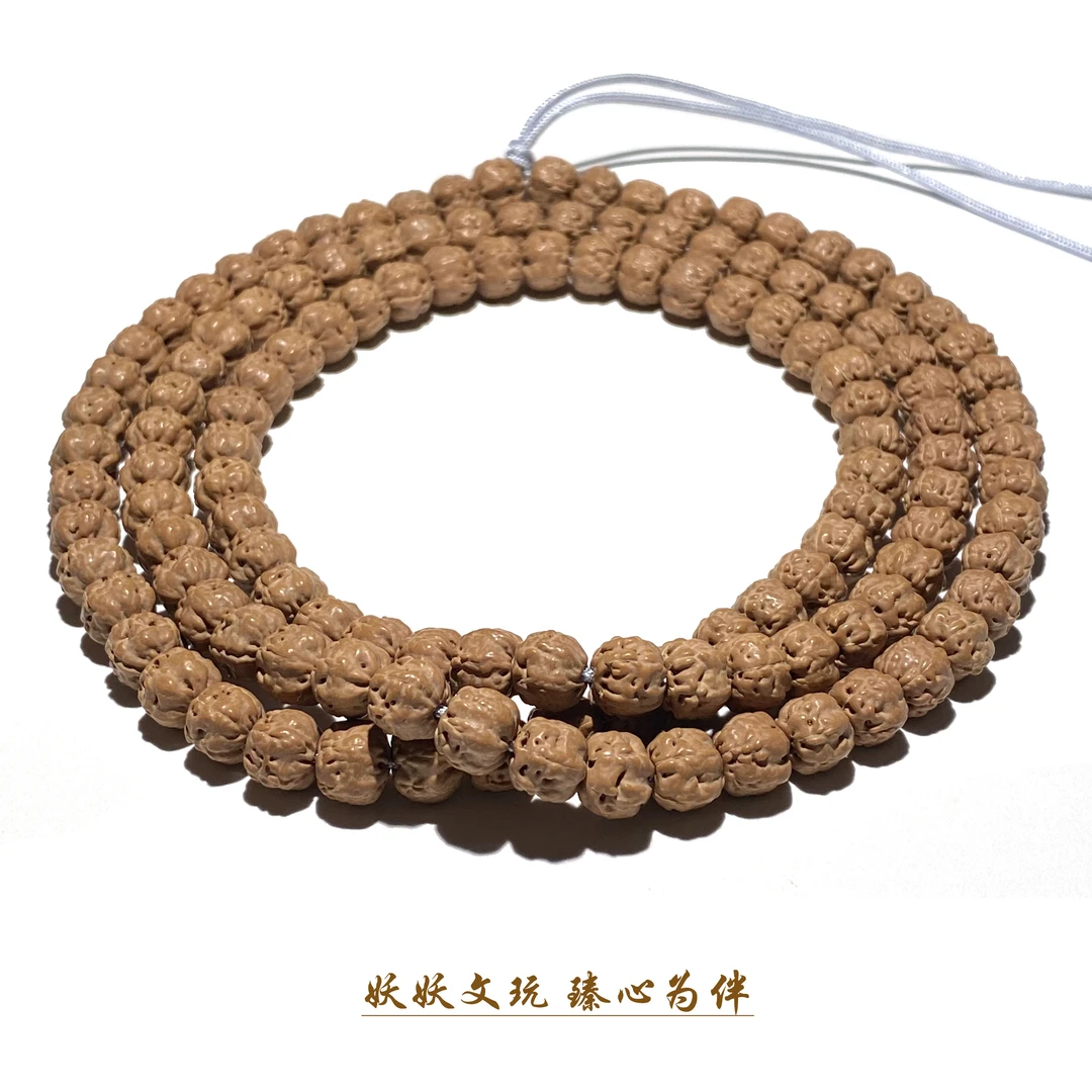 【K163】金刚菩提圆桩佛手108长串 尺寸8mm左右 略有缩尺