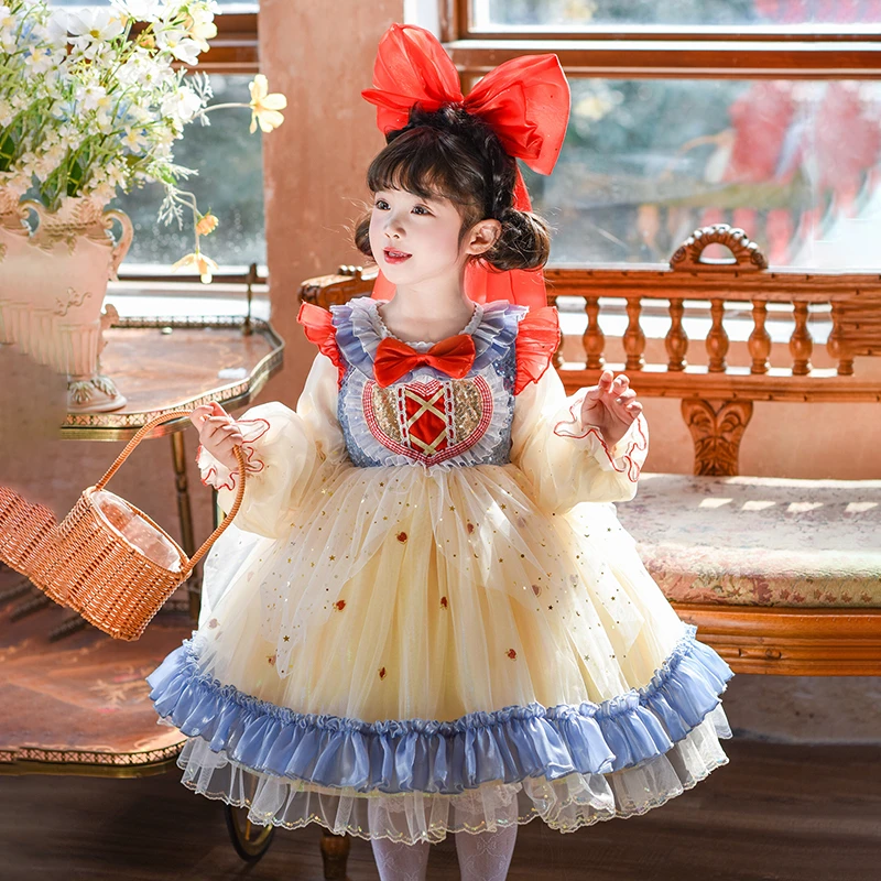 女童白雪公主裙子  秋装新款儿童女孩女宝长袖蓬蓬纱礼服连衣裙子