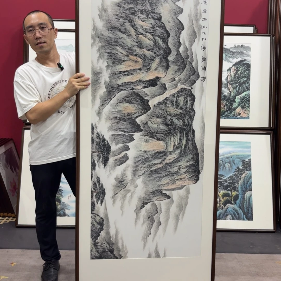 国画带框绘画210/80尺寸