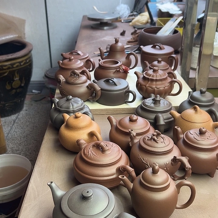 大***生紫砂茶壶青灰紫泥半手工制作汉云