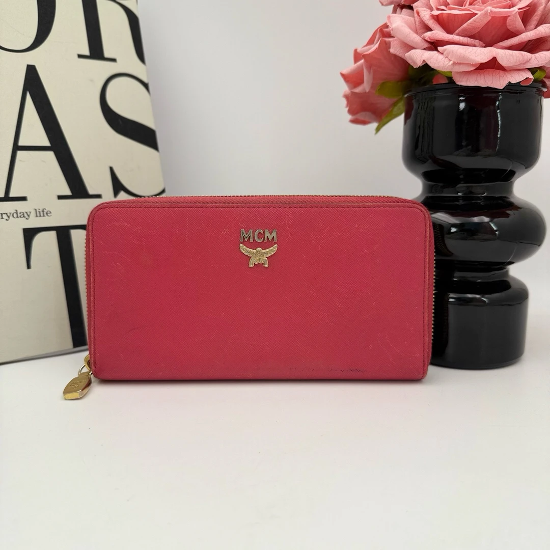95新 MCM MCM xy 9191 粉色钱包